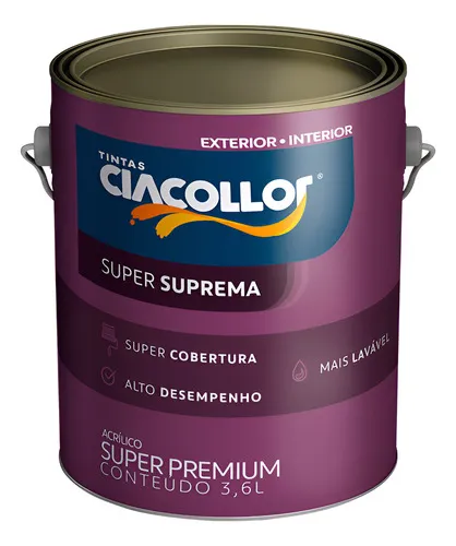 Imagen de Pintura Acr. Ciacollor Suprema Int/ext Blanconieve 3.6lt Satinado