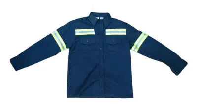 Camisa De Trabajo Manga Larga Con Reflectivo Azul Marino Xxxl imagen 2